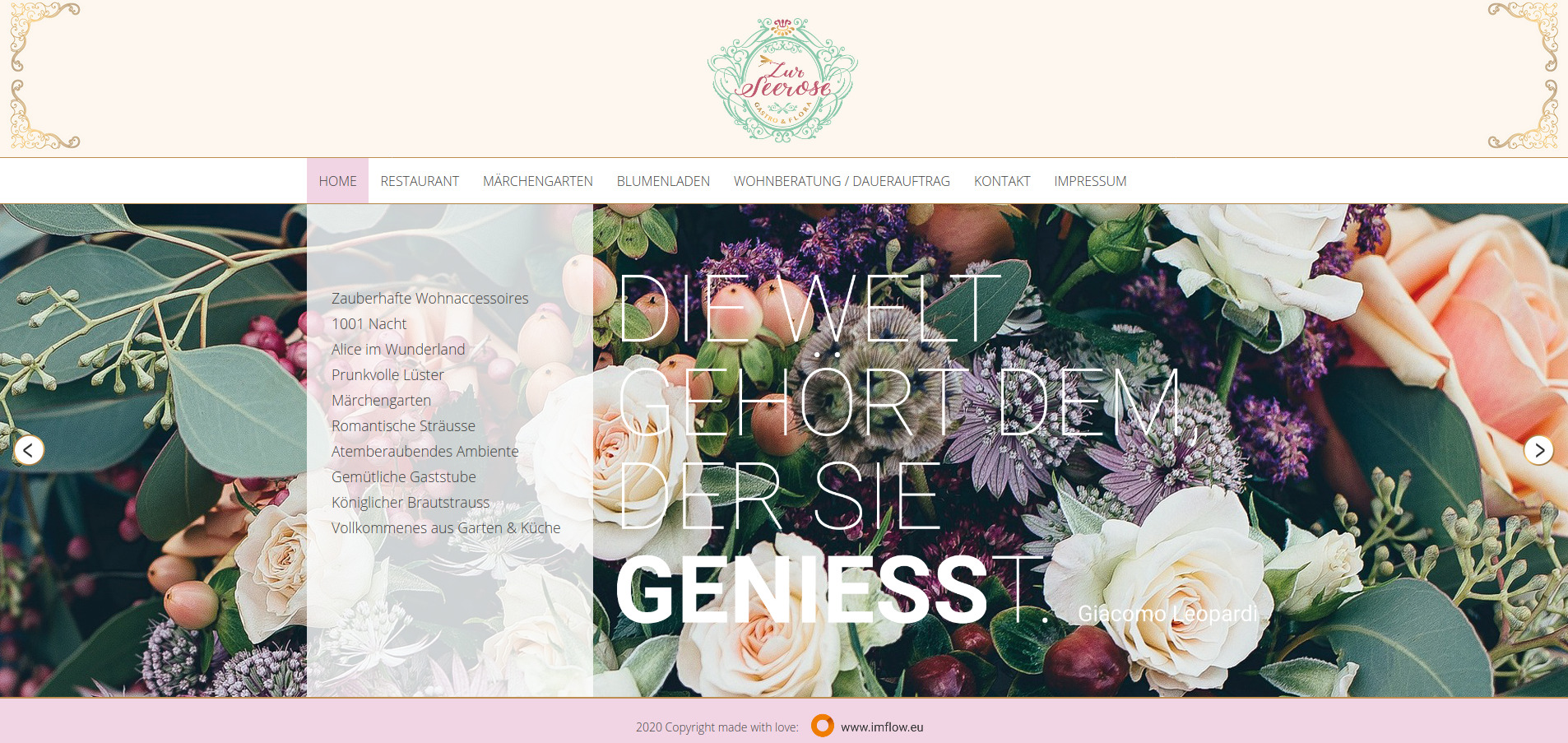 Webdesign Blumenladen Restaurant Zur Seerose